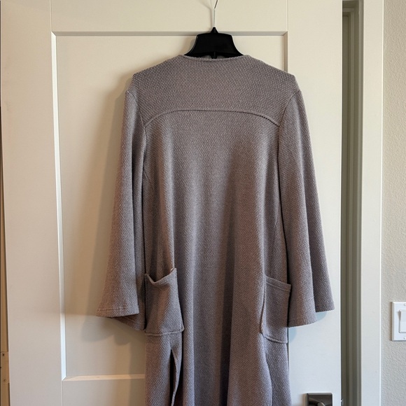 Gray longline cardigan w pockets - Picture 5 of 5